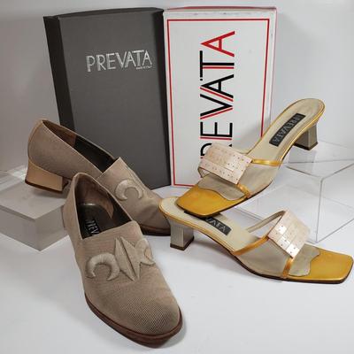 LOT 129M: Vintage Prevata Heeled Loafers & Sandals
