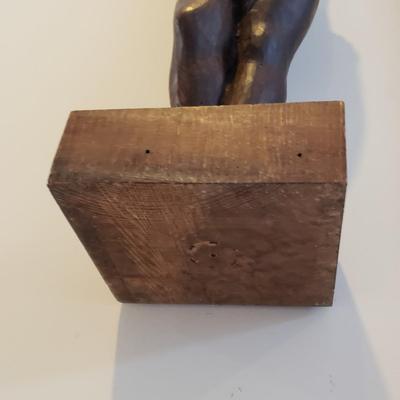 LOT 132D: Pair of Vintage Hand Carved Wooden Cherub Pillars/Statues