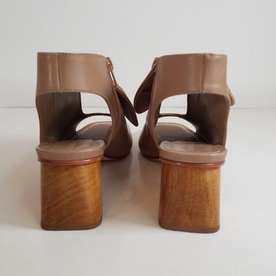 LOT 135M: Matching Bernardo Wooden Block Heel Bootie Sandals