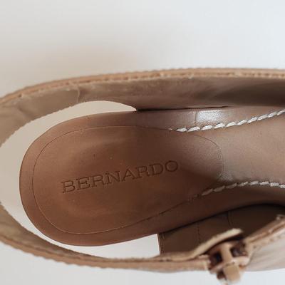 LOT 135M: Matching Bernardo Wooden Block Heel Bootie Sandals