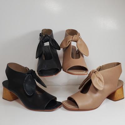 LOT 135M: Matching Bernardo Wooden Block Heel Bootie Sandals