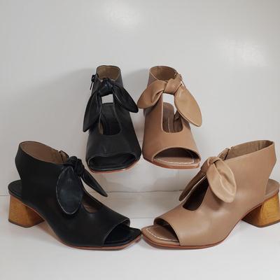LOT 135M: Matching Bernardo Wooden Block Heel Bootie Sandals