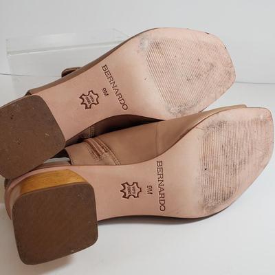 LOT 135M: Matching Bernardo Wooden Block Heel Bootie Sandals