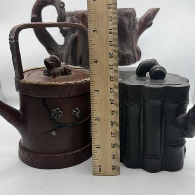 LOT 141F: Three Yixing Clay Teapots