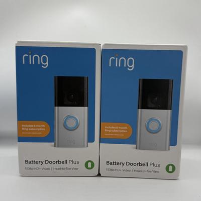 LOT 142F: Pair of NIB Ring Battery Doorbell Plus Cameras