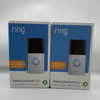 LOT 142F: Pair of NIB Ring Battery Doorbell Plus Cameras