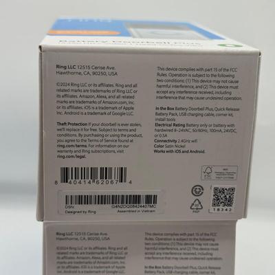 LOT 142F: Pair of NIB Ring Battery Doorbell Plus Cameras