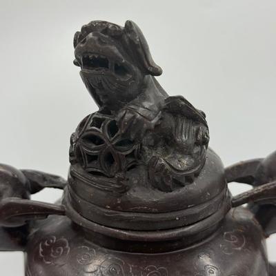 LOT 144F: Chinese Soapstone Fu Dog Jar