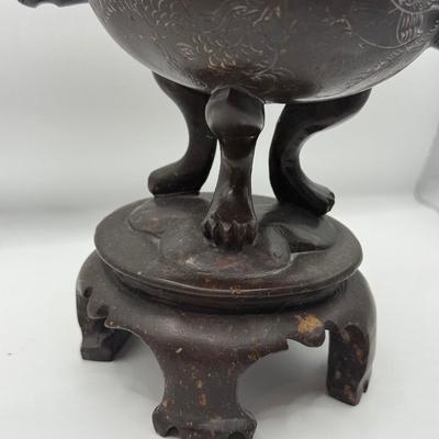 LOT 144F: Chinese Soapstone Fu Dog Jar
