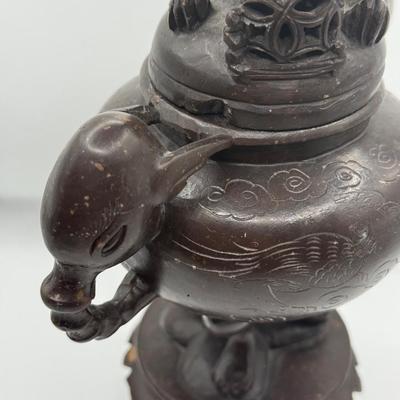 LOT 144F: Chinese Soapstone Fu Dog Jar