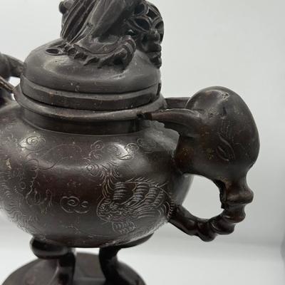LOT 144F: Chinese Soapstone Fu Dog Jar