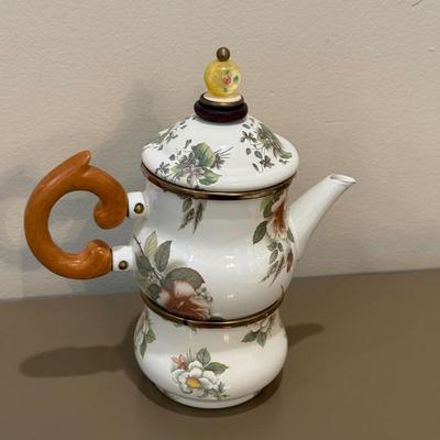 LOT 145F: MacKenzie Childs Collection: 1995 Tray & Teapot w/ 1983 Coffee Warmer