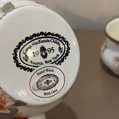 LOT 145F: MacKenzie Childs Collection: 1995 Tray & Teapot w/ 1983 Coffee Warmer