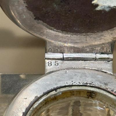 LOT 146F: Antique Horn Office Stand w/ Inkwell, Letter Opener & Brass Bell