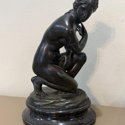 LOT 147F: Marble Woman Statue & Small Porcelain Statue