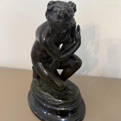 LOT 147F: Marble Woman Statue & Small Porcelain Statue