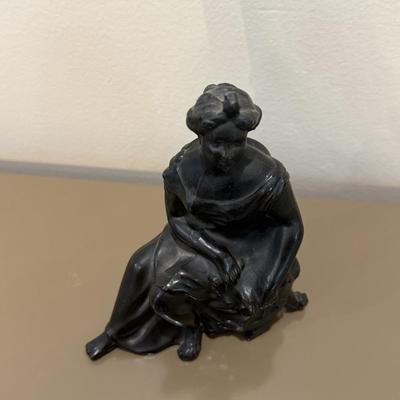 LOT 147F: Marble Woman Statue & Small Porcelain Statue