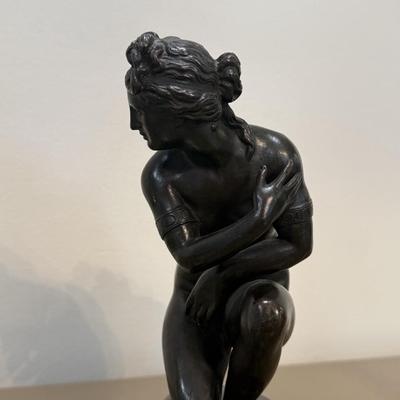 LOT 147F: Marble Woman Statue & Small Porcelain Statue