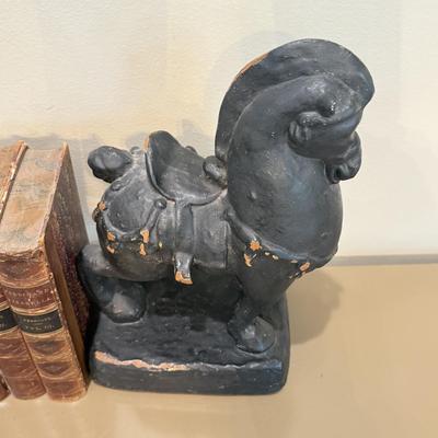 LOT 148F: Antique Books w/ Home Decor: Horse & More