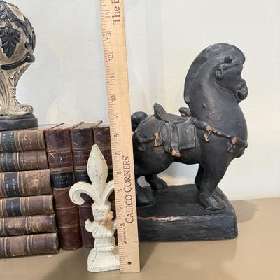 LOT 148F: Antique Books w/ Home Decor: Horse & More