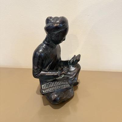 LOT 149F: Austin Productions Inc Mathematician & Scribe Statues w/ Lidded Dish