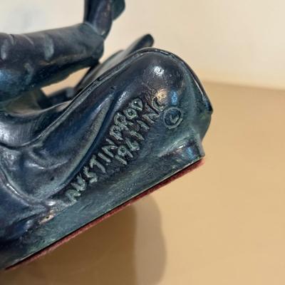 LOT 149F: Austin Productions Inc Mathematician & Scribe Statues w/ Lidded Dish