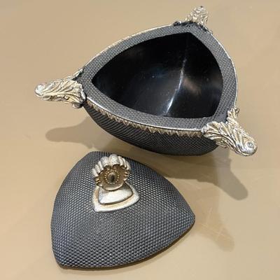 LOT 149F: Austin Productions Inc Mathematician & Scribe Statues w/ Lidded Dish