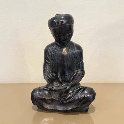 LOT 149F: Austin Productions Inc Mathematician & Scribe Statues w/ Lidded Dish