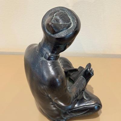 LOT 149F: Austin Productions Inc Mathematician & Scribe Statues w/ Lidded Dish