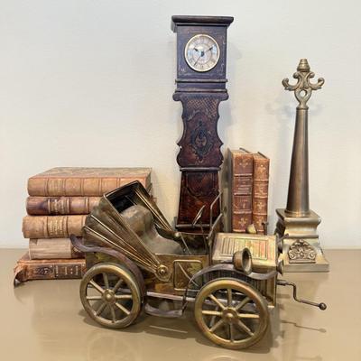 LOT 150F: Antique Books, Brass Buggy Car & More