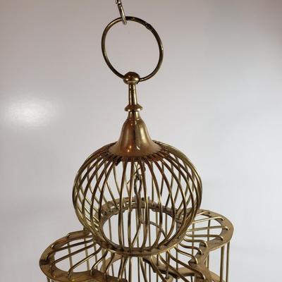 LOT 159M: Vintage Brass Birdcage on Chain