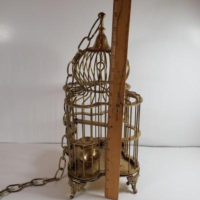 LOT 159M: Vintage Brass Birdcage on Chain