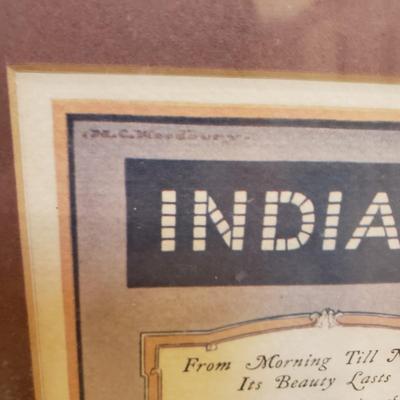 LOT 160M: Indian Head Cloth Framed Advertisement Print by Marjory C. Woodbury