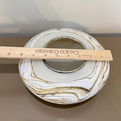 LOT 162F: Signed Art Glass Flat Bowl