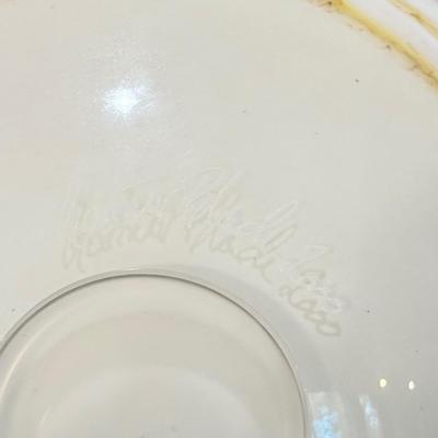 LOT 162F: Signed Art Glass Flat Bowl