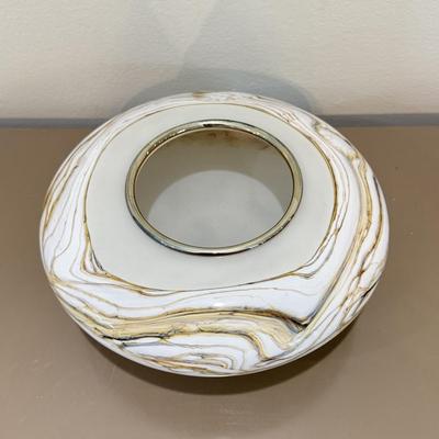 LOT 162F: Signed Art Glass Flat Bowl