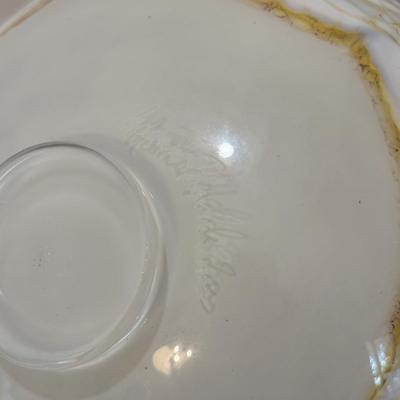 LOT 162F: Signed Art Glass Flat Bowl