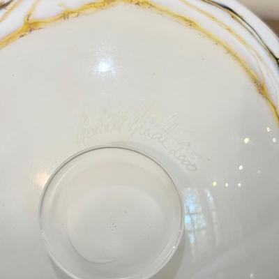 LOT 162F: Signed Art Glass Flat Bowl