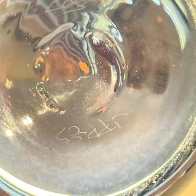 LOT 163F: Signed Art Glass Jack in the Pulpit Sculpture & Pair of Glass Flowers by Timothy E Landers