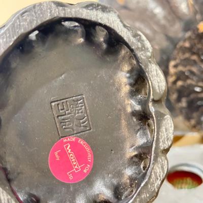 LOT 164F: Nautilus Type Cross Section Slate, Slate Top Flower Frog, Laughing Budda Figure & Stone Carved Mini Teapot