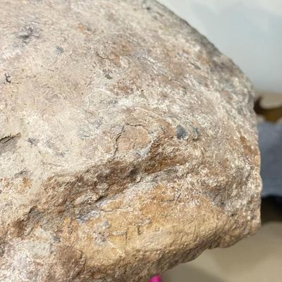 LOT 164F: Nautilus Type Cross Section Slate, Slate Top Flower Frog, Laughing Budda Figure & Stone Carved Mini Teapot