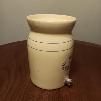 MIALI POTTERY CROCK BEVERAGE DISPENSER 10" TALL