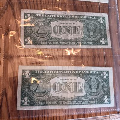 TWELVE SILVER CERTIFICATE 1 DOLLAR BILLS