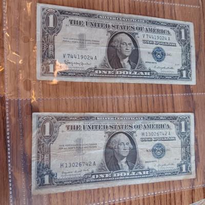 TWELVE SILVER CERTIFICATE 1 DOLLAR BILLS