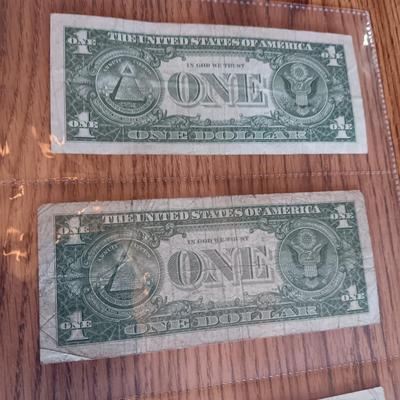 TWELVE SILVER CERTIFICATE 1 DOLLAR BILLS