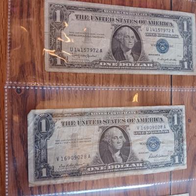 TWELVE SILVER CERTIFICATE 1 DOLLAR BILLS