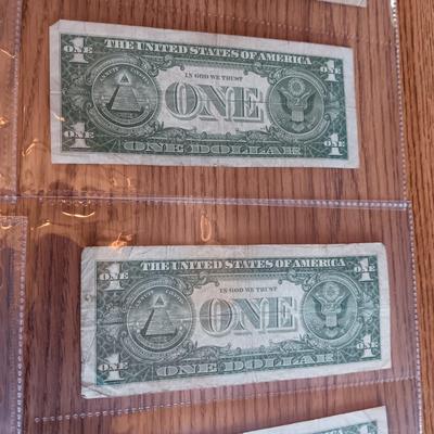 TWELVE SILVER CERTIFICATE 1 DOLLAR BILLS