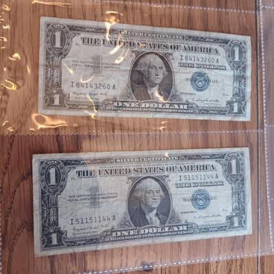 TWELVE SILVER CERTIFICATE 1 DOLLAR BILLS