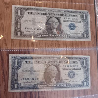 TWELVE SILVER CERTIFICATE 1 DOLLAR BILLS