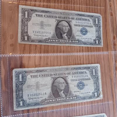 TWELVE SILVER CERTIFICATE 1 DOLLAR BILLS